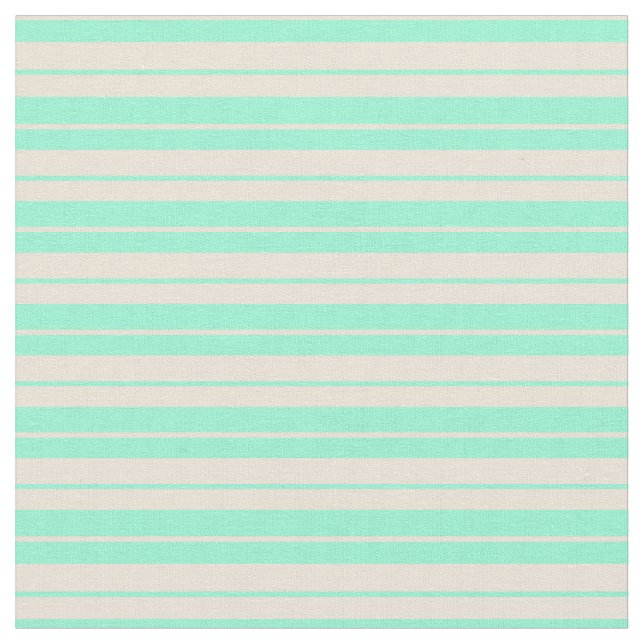 Aquamarine and Bisque Colored Lined Pattern Fabric (Close Up)