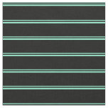 [ Thumbnail: Aquamarine and Black Colored Pattern of Stripes Fabric ]