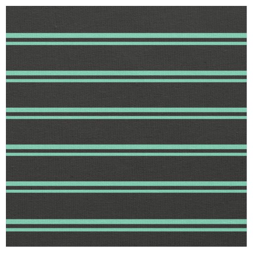 Aquamarine and Black Lined Pattern Fabric