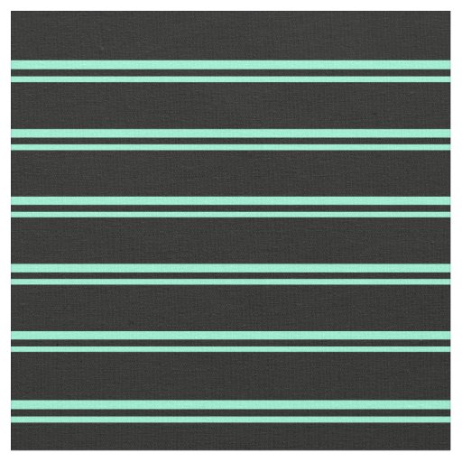 Aquamarine and Black Lined/Striped Pattern Fabric