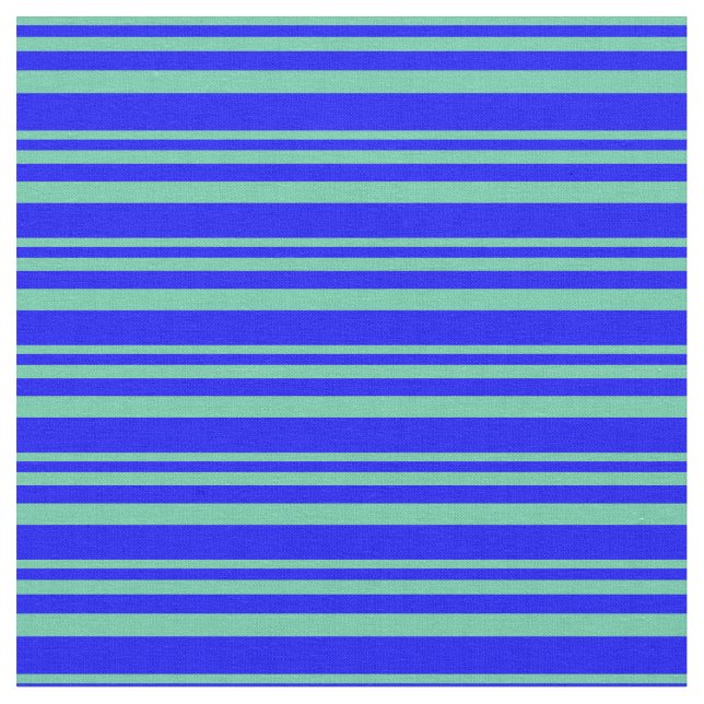 Aquamarine and Blue Colored Pattern Fabric (Close Up)