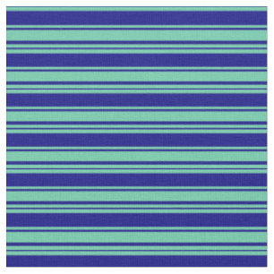 Aquamarine and Blue Lines Fabric