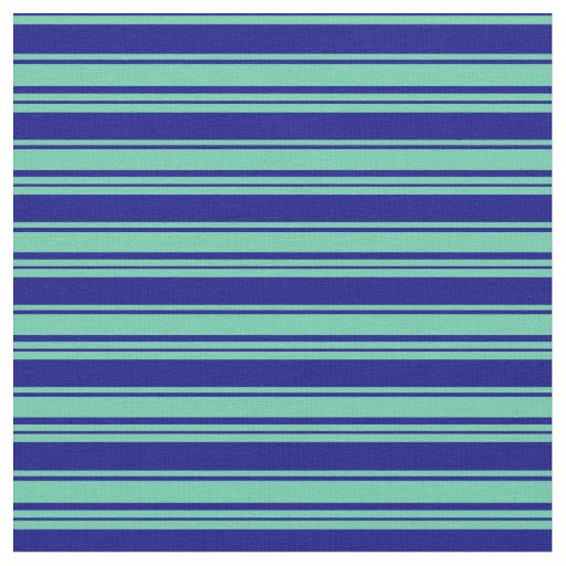 Aquamarine and Blue Lines Fabric