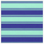 Aquamarine and Blue Lines/Stripes Pattern Fabric
