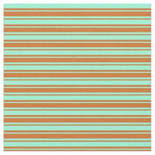 Aquamarine and Chocolate Colored Lines Fabric
