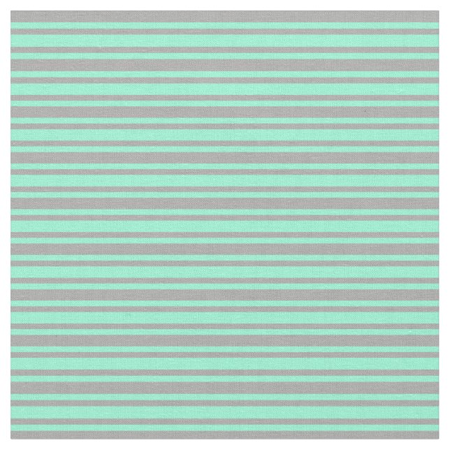 Aquamarine and Dark Gray Lines Fabric (Close Up)