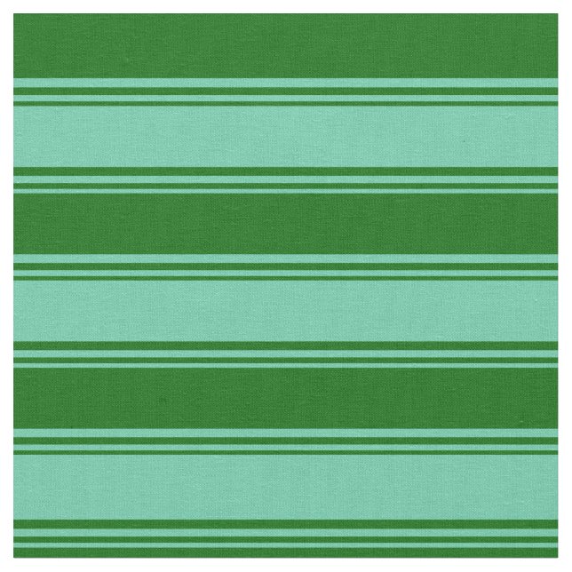 Aquamarine and Dark Green Lines Fabric (Close Up)