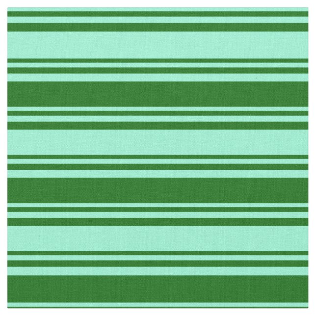 Aquamarine and Dark Green Pattern of Stripes Fabric (Close Up)