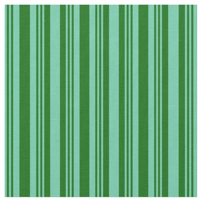 Aquamarine and Dark Green Pattern of Stripes Fabric (Close Up)