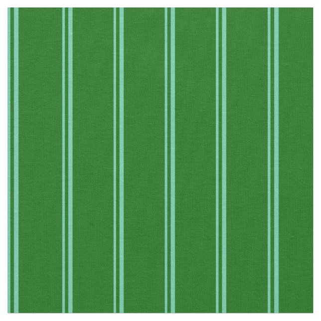 Aquamarine and Dark Green Striped Pattern Fabric (Close Up)