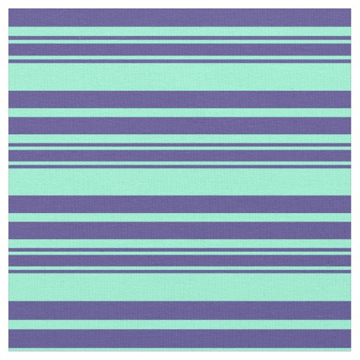 Aquamarine and Dark Slate Blue Pattern Fabric