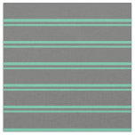 [ Thumbnail: Aquamarine and Dim Gray Lines Fabric ]