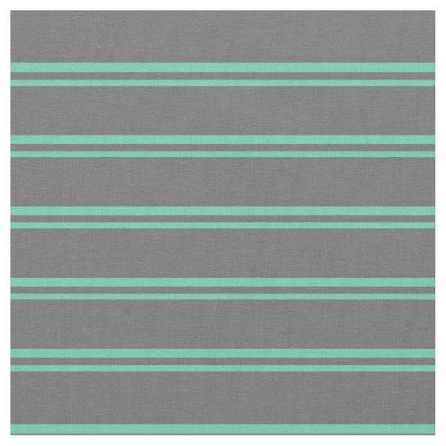 Aquamarine and Dim Gray Lines Fabric (Close Up)