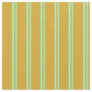 Aquamarine and Goldenrod Colored Stripes Fabric