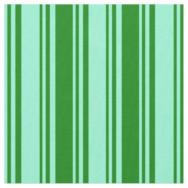 Aquamarine and Green Pattern of Stripes Fabric (Close Up)