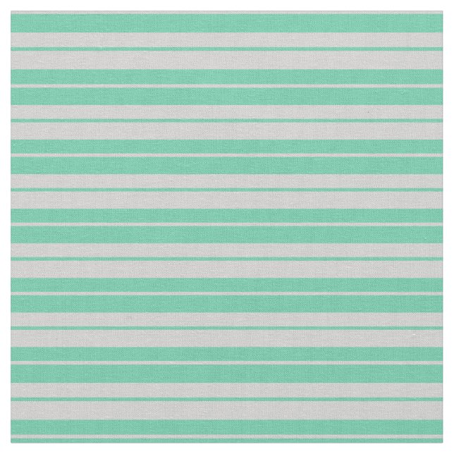 Aquamarine and Light Grey Lined/Striped Pattern Fabric (Close Up)