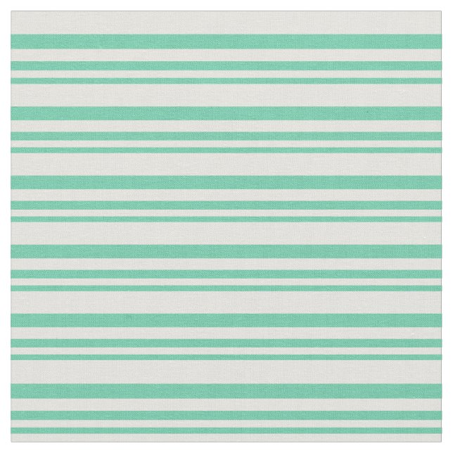 Aquamarine and Light Yellow Stripes Pattern Fabric (Close Up)