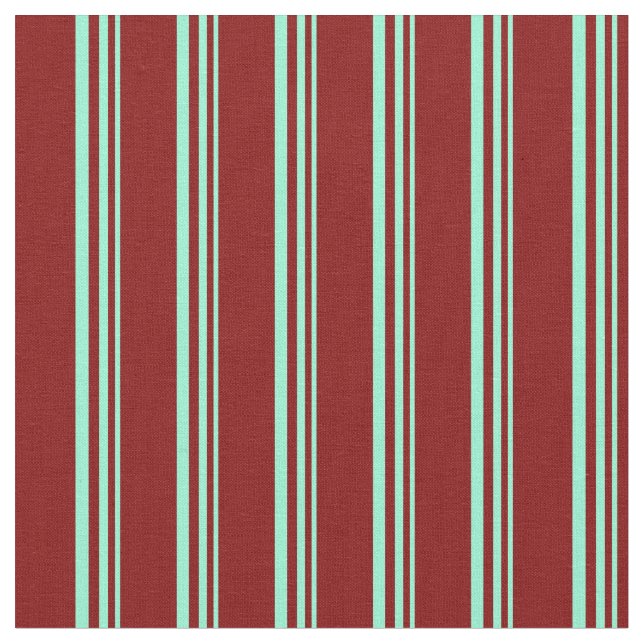 Aquamarine and Maroon Lines Fabric (Close Up)