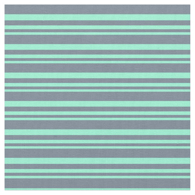 Aquamarine and Slate Gray Lines/Stripes Pattern Fabric (Close Up)