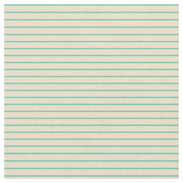 Aquamarine and Tan Stripes Fabric (Close Up)