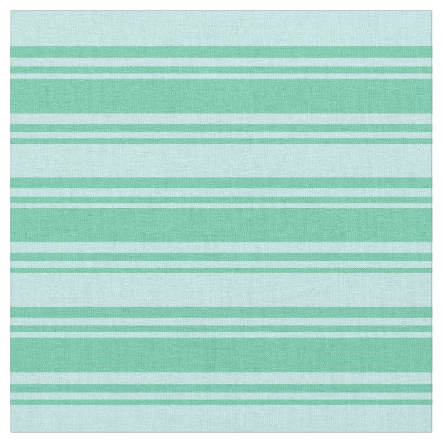 Aquamarine and Turquoise Stripes Pattern Fabric (Close Up)