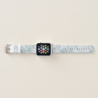 Aquamarine and White Marbled Look Apple Watch Band