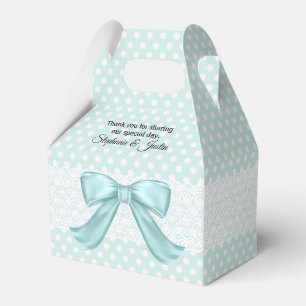Aquamarine and White Polka Dot Favor Gift Box