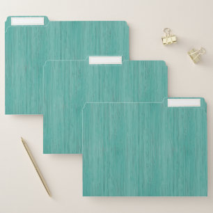 Aquamarine Bamboo Wood Grain Look File Folder