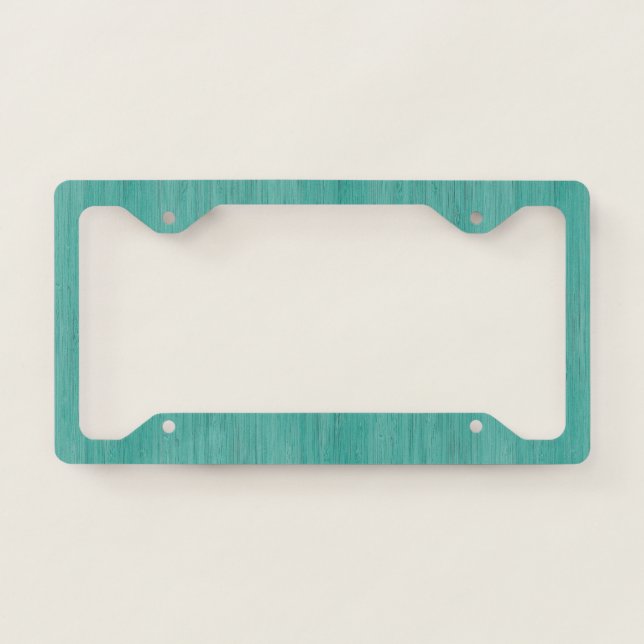 Aquamarine Bamboo Wood Grain Look License Plate Frame (Front)