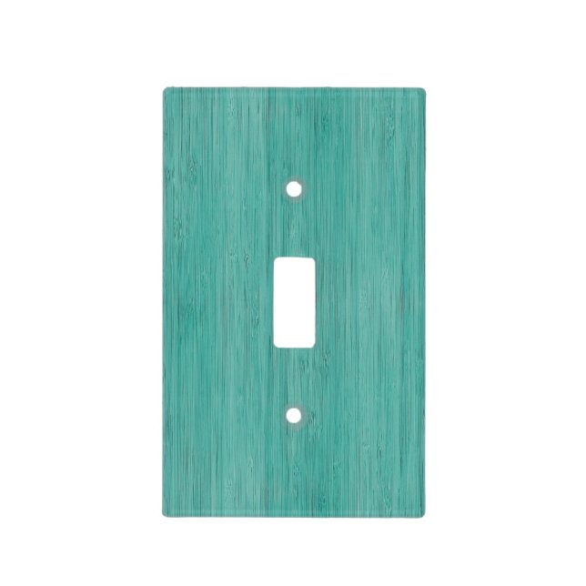 Aquamarine Bamboo Wood Grain Look Light Switch Cover (Front)