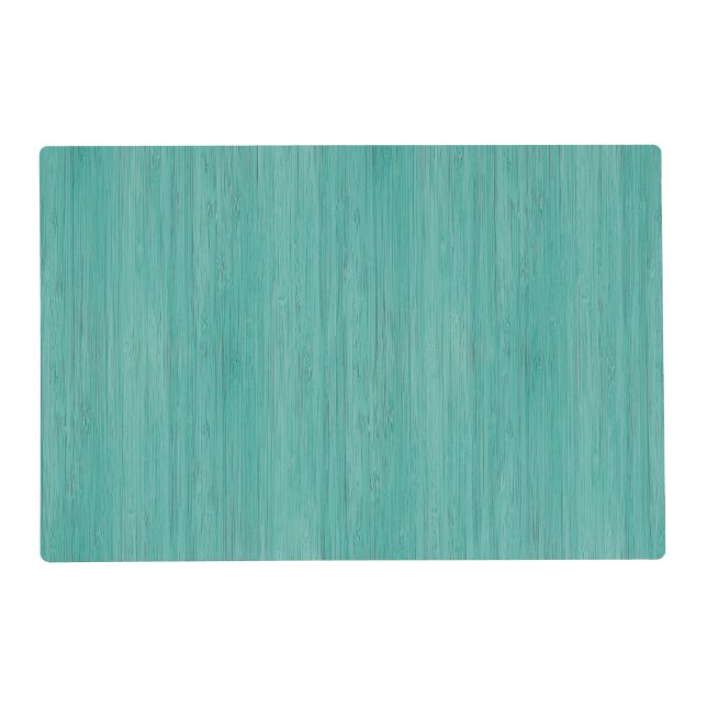 Aquamarine Bamboo Wood Grain Look Placemat (Front)