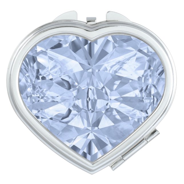 Aquamarine Birthstone March Gemstone Heart Compact Compact Mirror (Front)