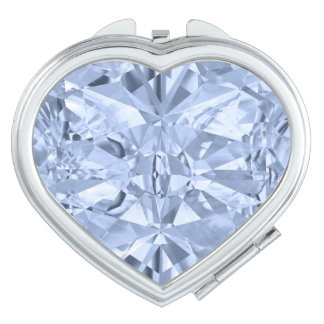 Aquamarine Birthstone March Gemstone Heart Compact Mirror