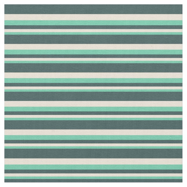 Aquamarine, Bisque, and Dark Slate Gray Pattern Fabric (Close Up)