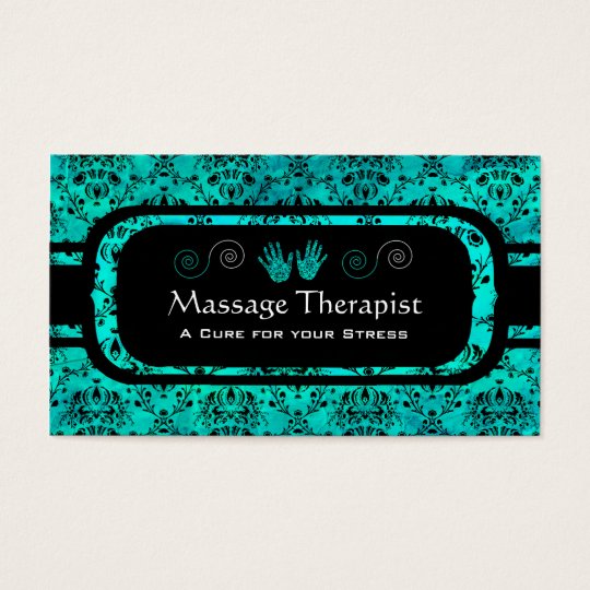 Aquamarine & Black Business Card