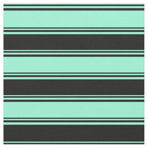 Aquamarine & Black Colored Lines Fabric