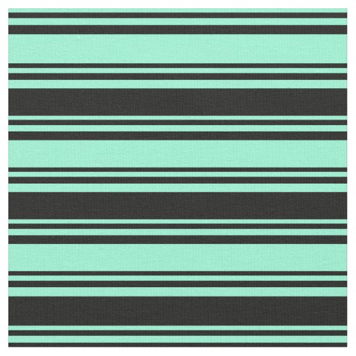 Aquamarine & Black Colored Pattern Fabric