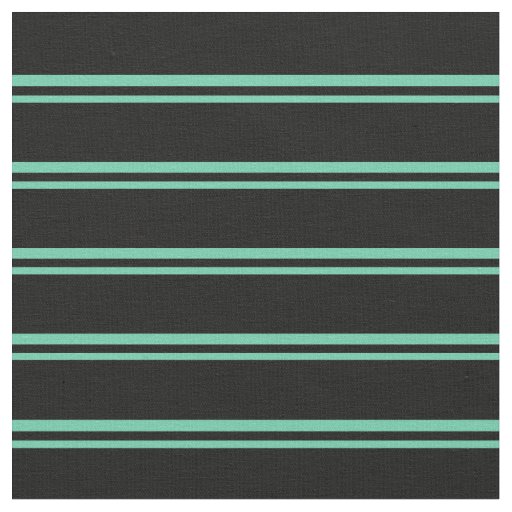 Aquamarine & Black Lined/Striped Pattern Fabric