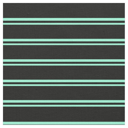 Aquamarine & Black Lined/Striped Pattern Fabric