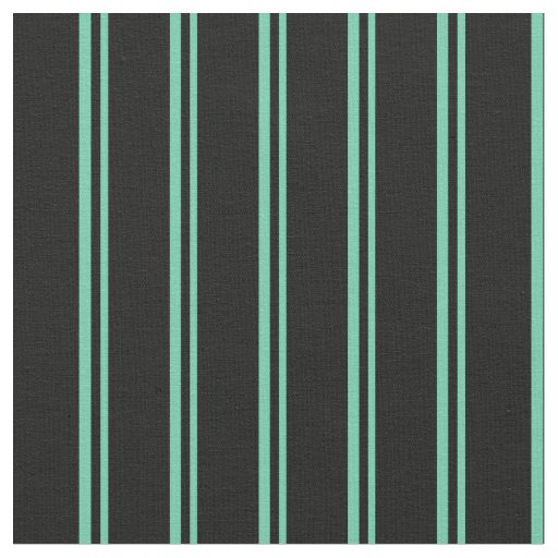 Aquamarine & Black Lines Fabric