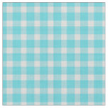 Aquamarine Blue and White Plaid Fabric