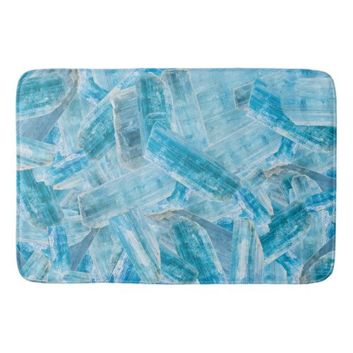 Aquamarine Blue Beryl Crystal Gemstone Bath Mat