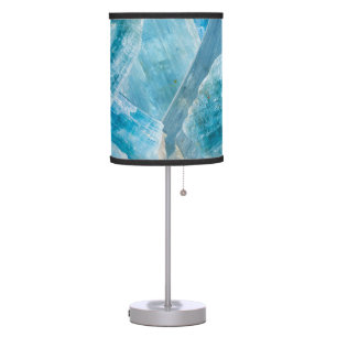 Aquamarine Blue Beryl Crystal Gemstone Table Lamp