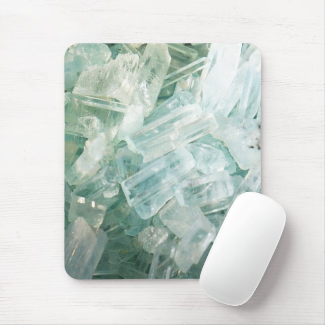 Aquamarine Blue Beryl Gemstone Mouse Pad (With Mouse)