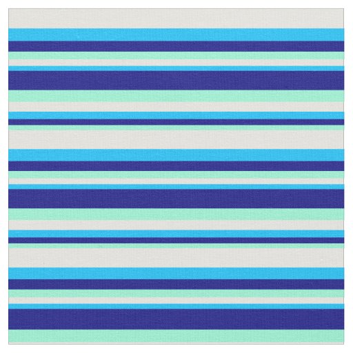 Aquamarine, Blue, Deep Sky Blue, and Light Cyan Fabric