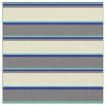 [ Thumbnail: Aquamarine, Blue, Dim Gray, Pale Goldenrod & White Fabric ]