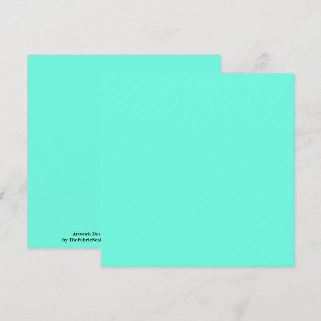 Aquamarine Blue Green Turquoise Solid Color Card (Front/Back)