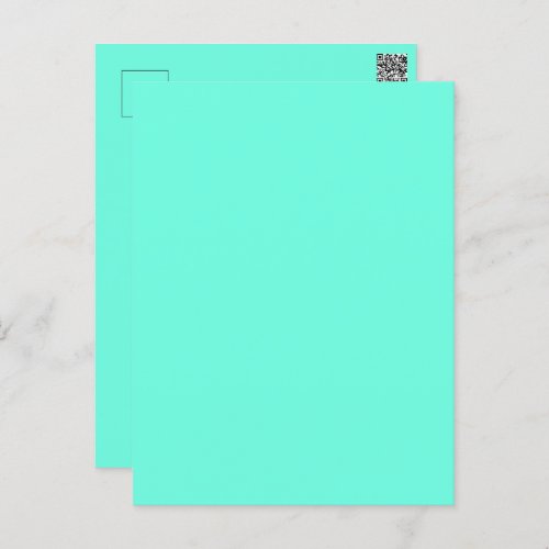 Aquamarine Blue Green Turquoise Solid Color Postcard