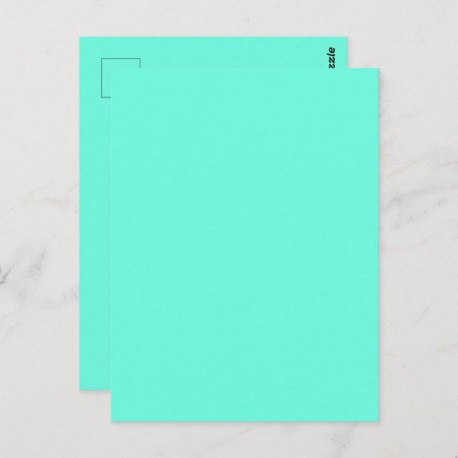 Aquamarine Blue Green Turquoise Solid Color Postcard (Front/Back)