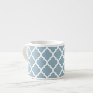 Aquamarine Blue Moroccan Tile Trellis Espresso Cup
